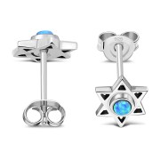 6pairs, Small Synthetic Opal Star of David Studs Earrings, e322